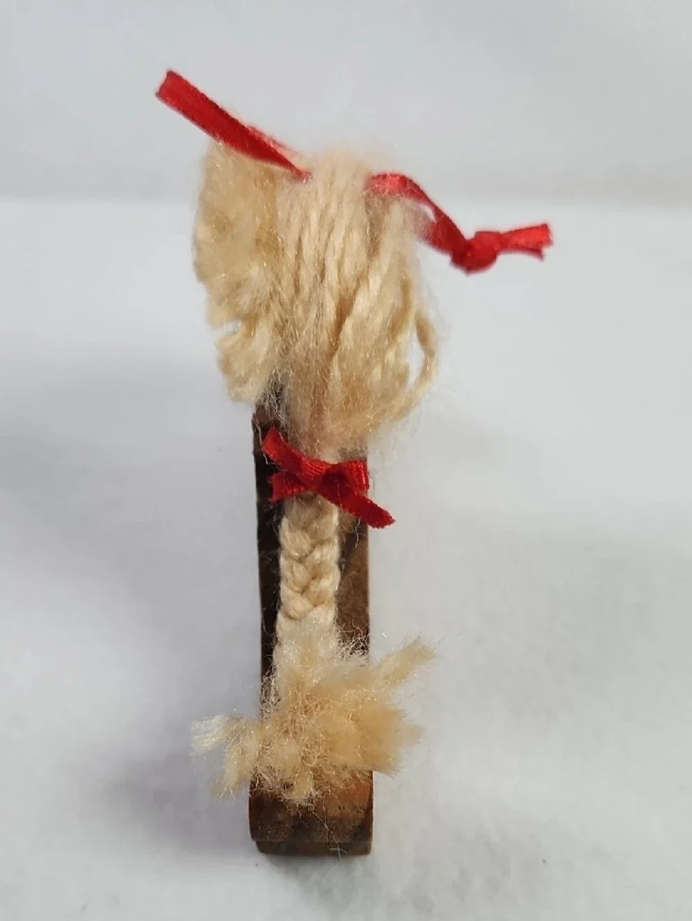 Ring Green, Red and Cream Rag Doll Holiday Wood Ornament Painted Toll